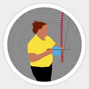 capoeirista playing berimbau Sticker